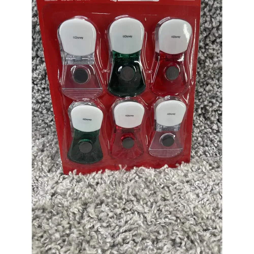 Disney 6 Pack Magnetic Bag Chip Clips Mickey Minnie Pluto Christmas Kitchen New